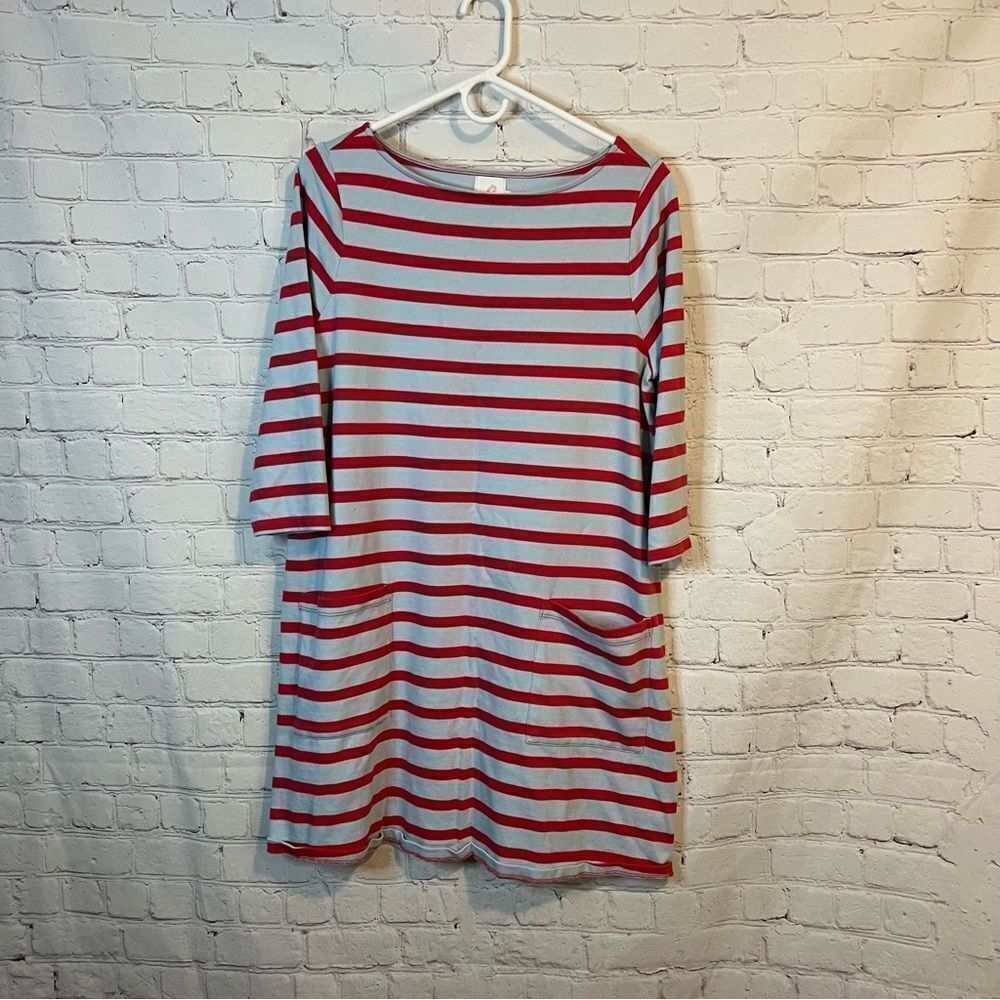 The Nines by Hatch Blue and Red Stripe Maternity Dress size Medium